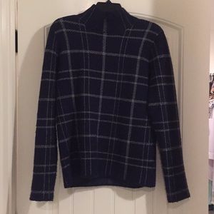 Banana Republic Navy & Gray Plaid Sweater